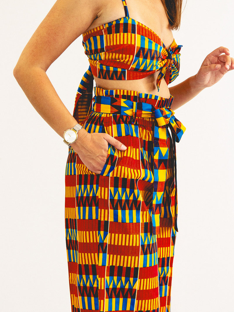 PANTS & TOP SET RED KENTE