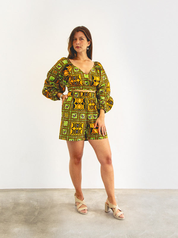 SHORTS & BLOUSE SET GREEN TANZANIA