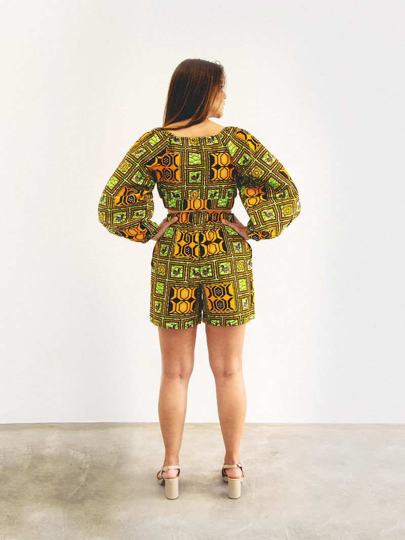 SHORTS & BLOUSE SET GREEN TANZANIA