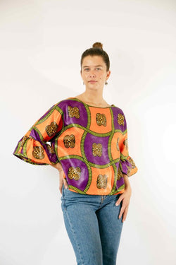 JAPANESE SLEEVE BLOUSE ORANGE UÍGE