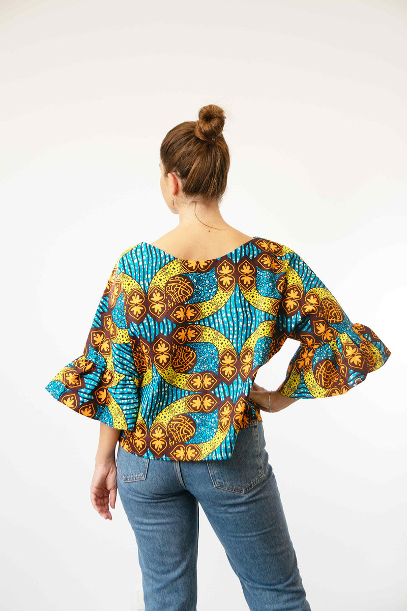 JAPANESE SLEEVE BLOUSE BLUE ZARMA