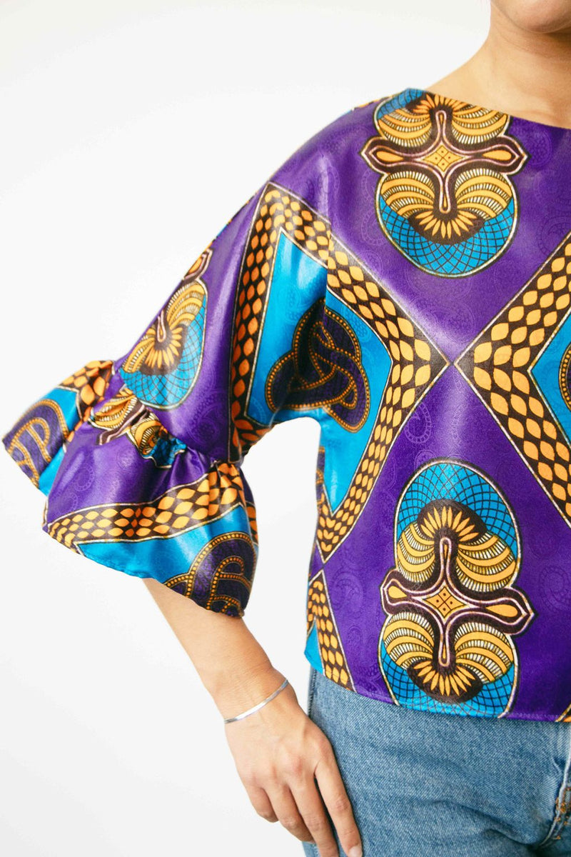 JAPANESE SLEEVE BLOUSE PURPLE HABESHA