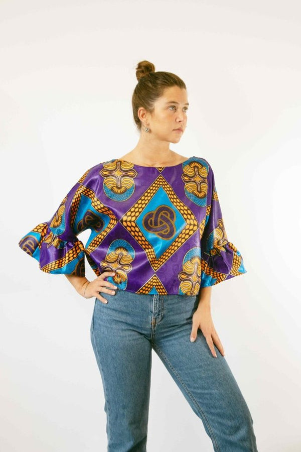 JAPANESE SLEEVE BLOUSE PURPLE HABESHA