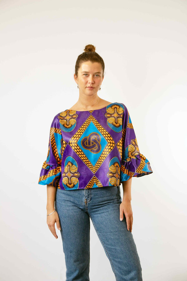 JAPANESE SLEEVE BLOUSE PURPLE HABESHA