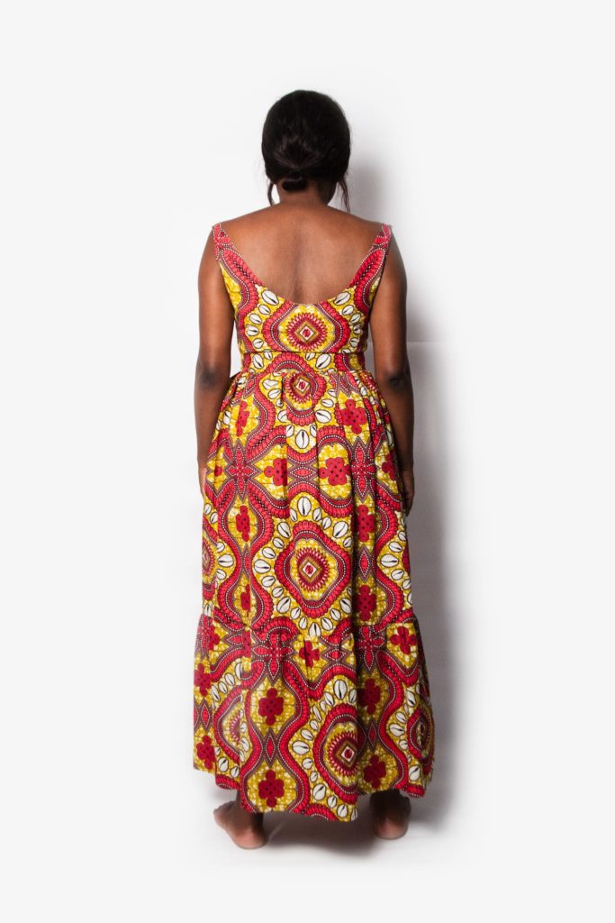 SQUARE NECK DRESS WITH FRILLS MALANJE