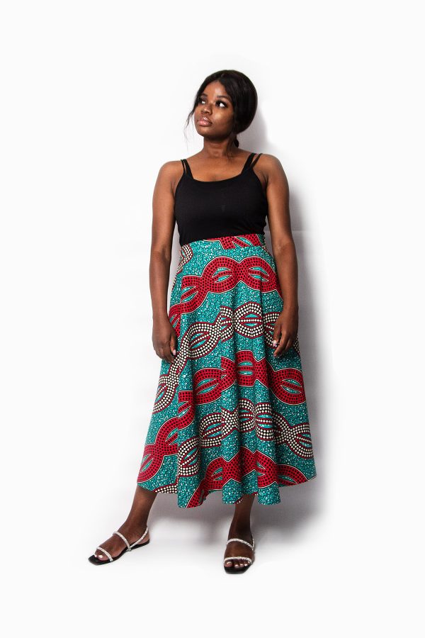 MIDI ROUND SKIRT BLUE KAFTAN