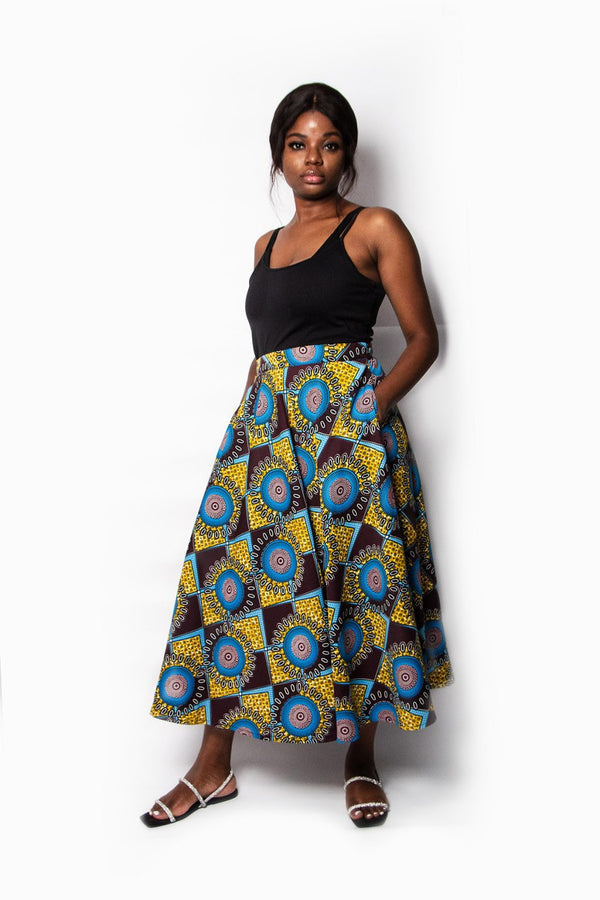 MIDI ROUND SKIRT ADINKRA