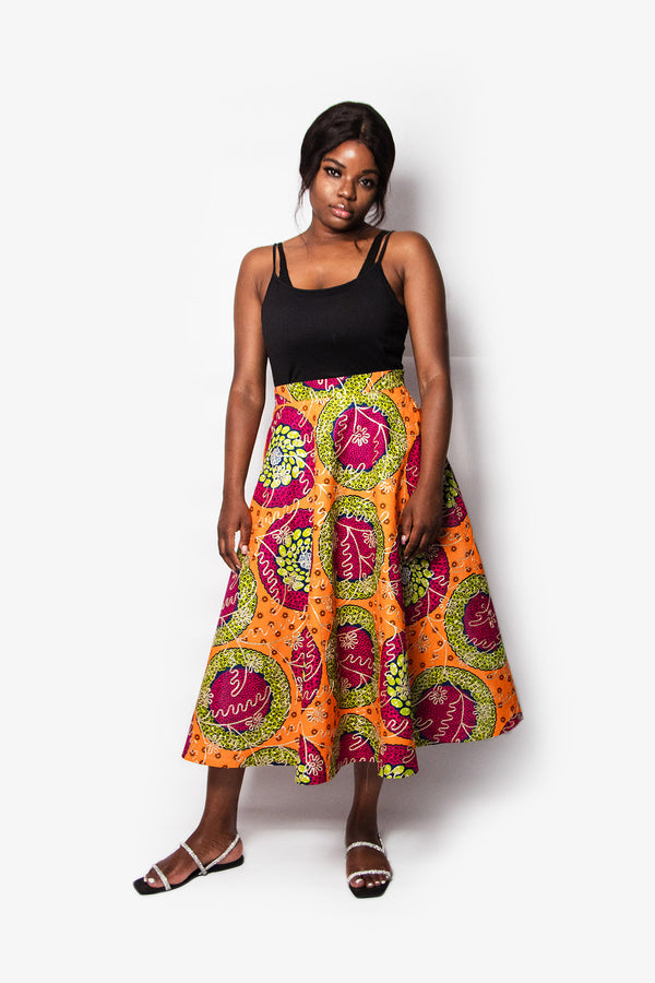 EXCLUSIVE, MIDI ROUND SKIRT NZINGA