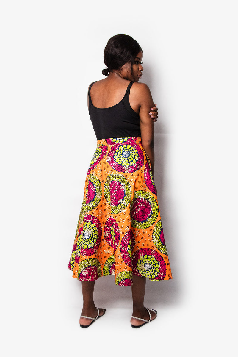 EXCLUSIVE, MIDI ROUND SKIRT NZINGA