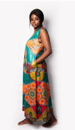TRAPEZE DRESS TURQUOISE KWANZA