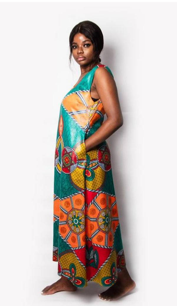 TRAPEZE DRESS TURQUOISE KWANZA