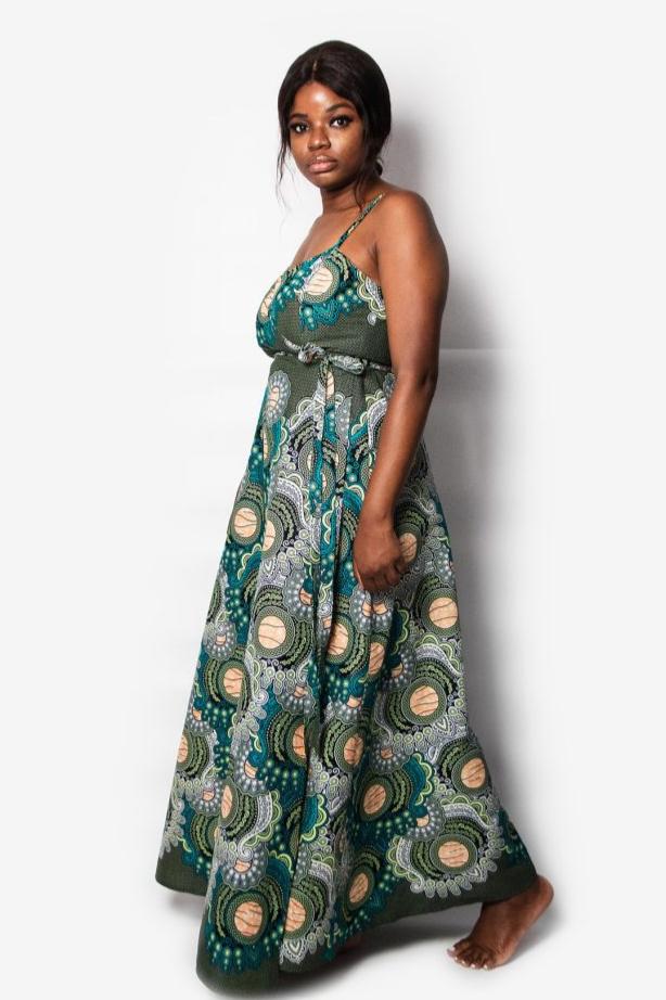 LONG DOUBLE-BREASTED DRESS BLUE ACCRA