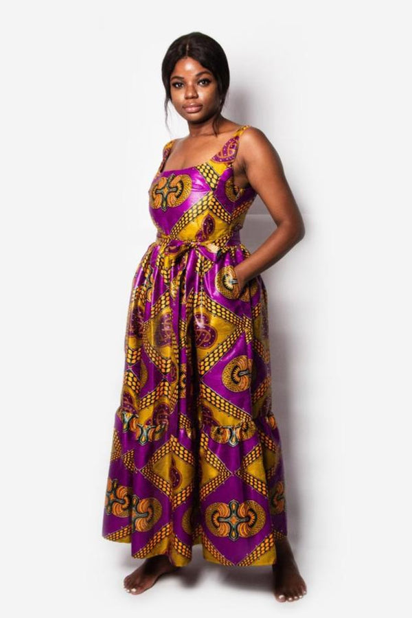 EXCLUSIVE, SQUARE NECK DRESS WITH FRILLS MOROCCO GLAM